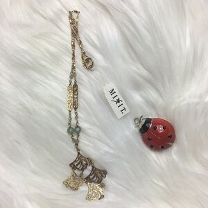 Mix It, faux stone, gold tone, 18” necklace.